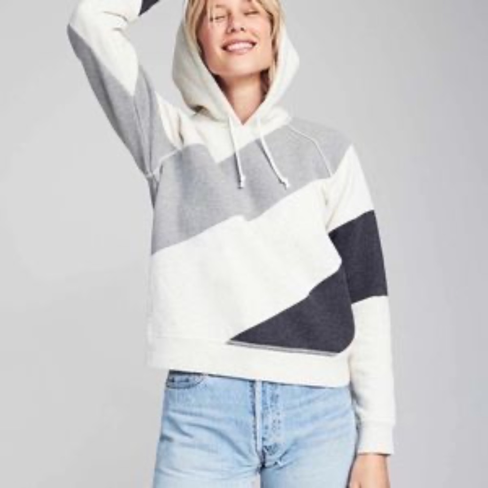 Faherty Riptide Hoodie - Gray Colorblock Gray Size Large NWOT